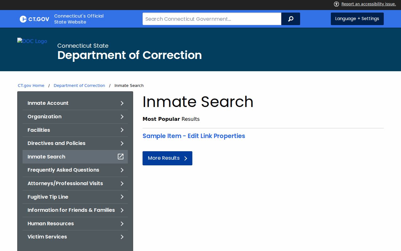 New Haven residents directory Connecticut DOC inmate search information