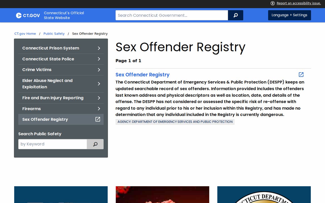 New Haven residents directory Connecticut sex offender registry notice