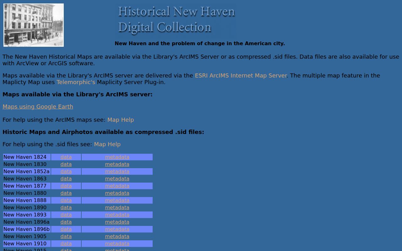 New Haven previous residents Yale historical maps index
