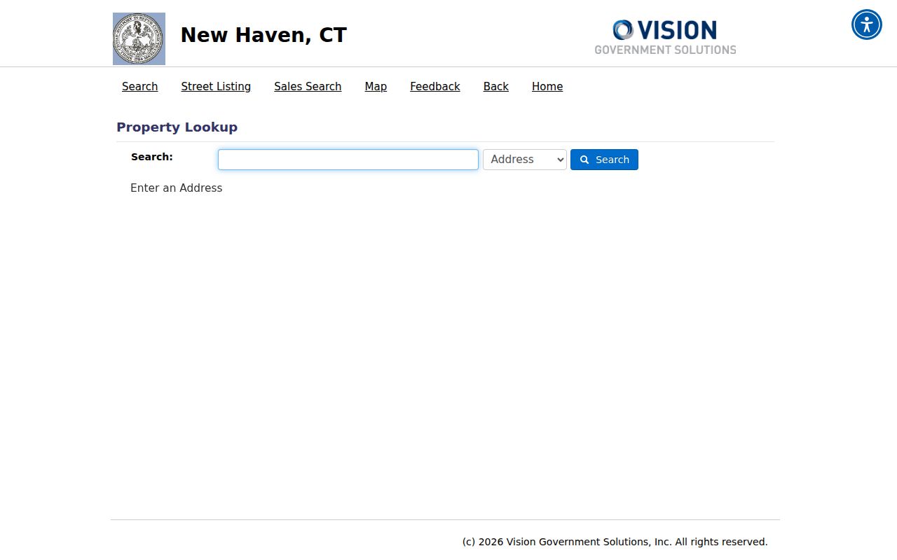 New Haven street directory VGSI assessor search fields